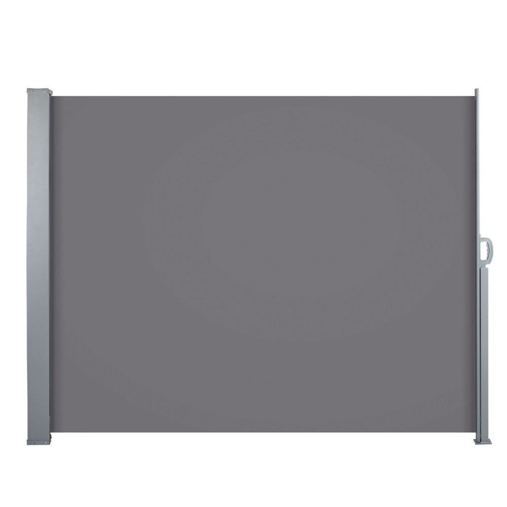 Side Awning Sun Shade Outdoor Blinds Retractable Screen 1.4x3M Grey