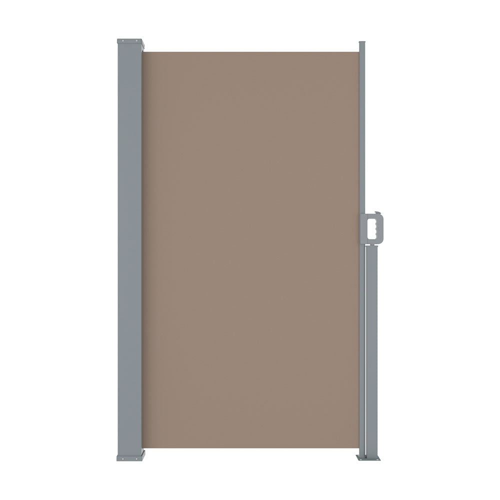 Instahut Side Awning Sun Shade Outdoor Blinds Retractable Screen 1.8x3M Brown