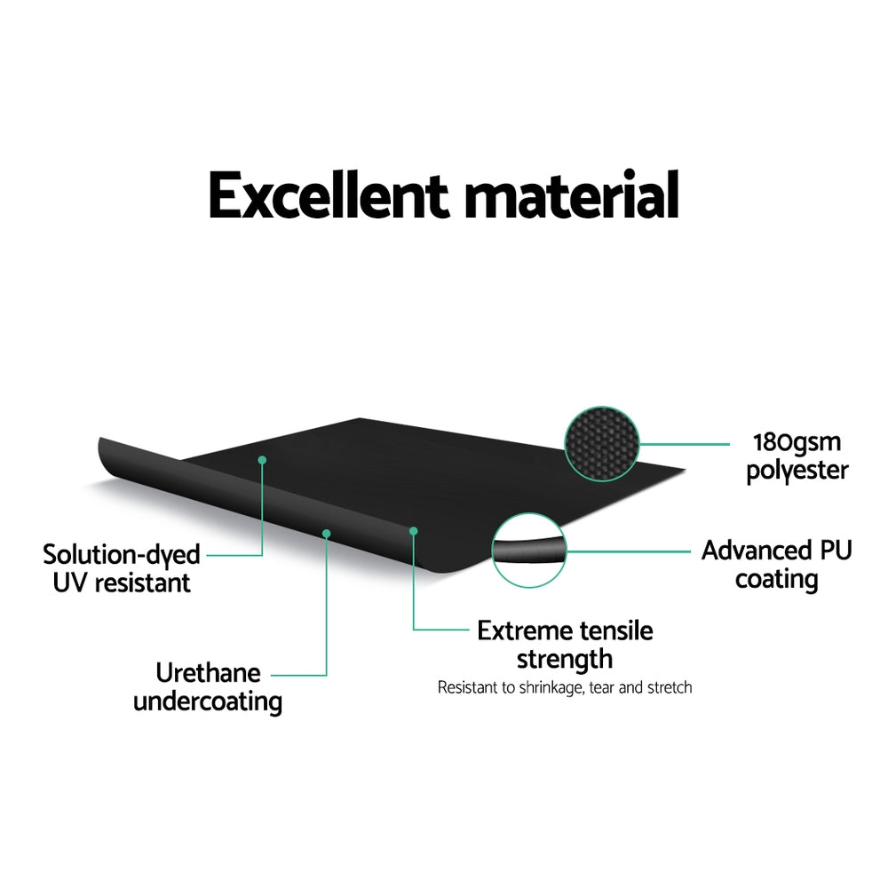 Instahut Side Awning Sun Shade Outdoor Retractable Privacy Screen 2x3M Black x2