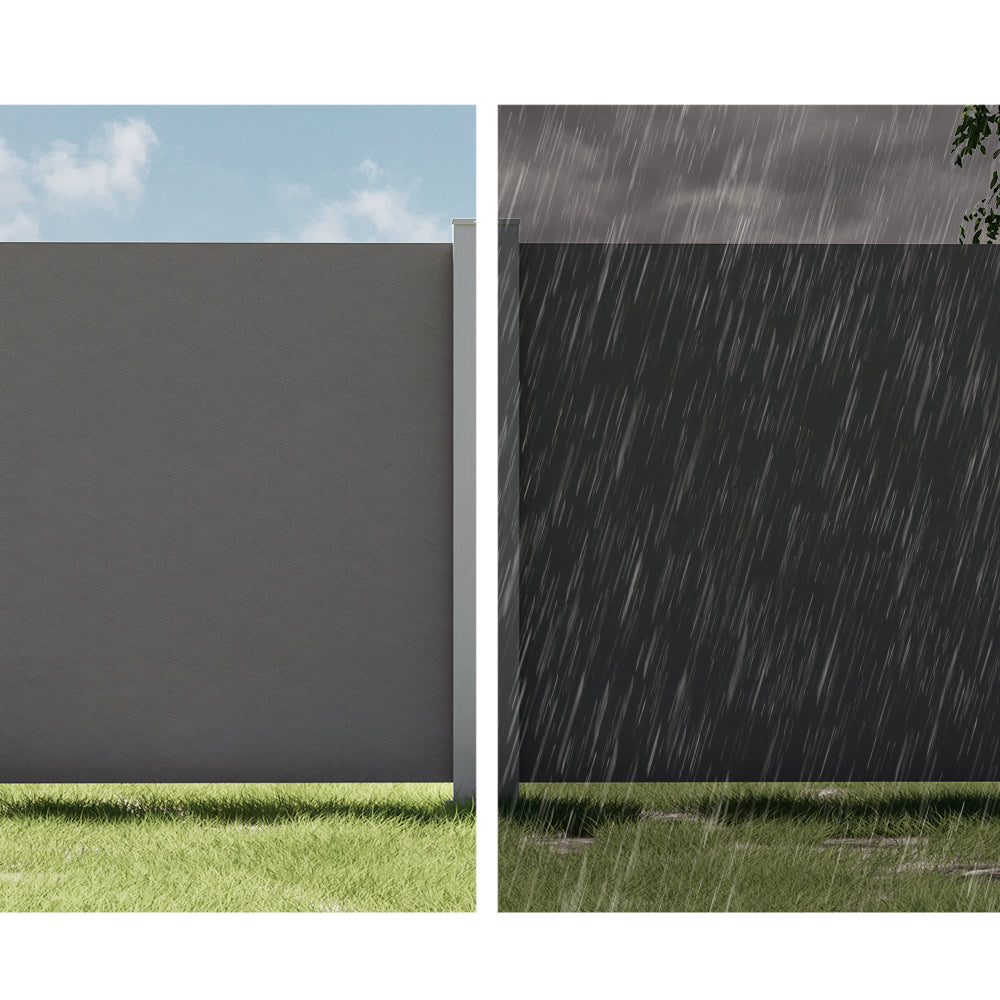 Instahut Side Awning Sun Shade Outdoor Retractable Privacy Screen 2x3M Grey