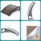 Instahut Window Awning Drainage 0.6mx0.6m Outdoor Brown
