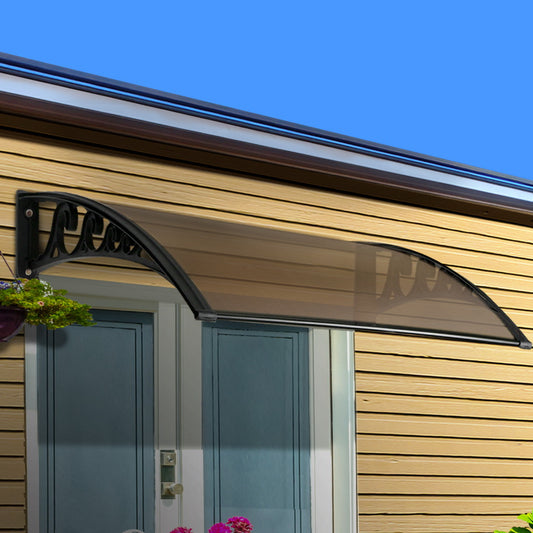 Window Door Awning Outdoor Door Canopy Patio Awning 1mx1.2m DIY Brown