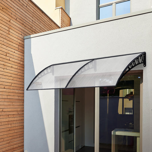 DIY Window Door Awning Shade 1x2m Spiral Design - Transparent