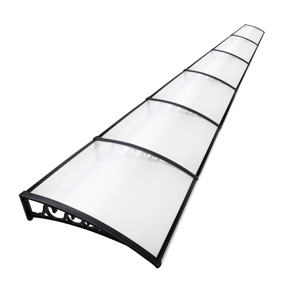 Instahut Window Door Awning 1mx6m Transparent Plastic Frame