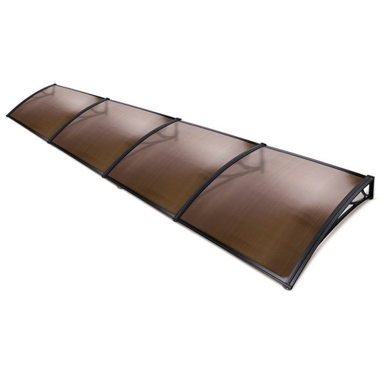 Window Door Awning Door Canopy Patio UV Sun Shield 1mx4m DIY Brown