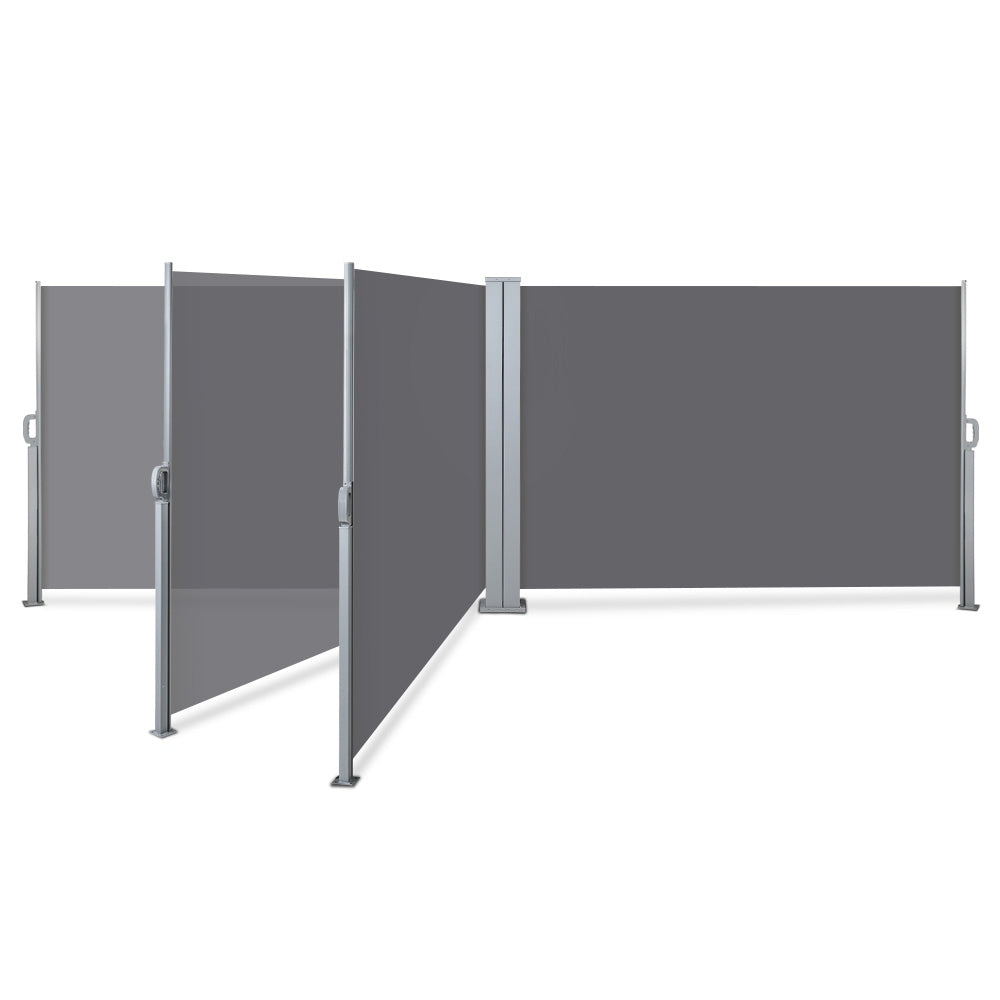 Side Awning Sun Shade Outdoor Retractable Privacy Screen 2MX6M Grey