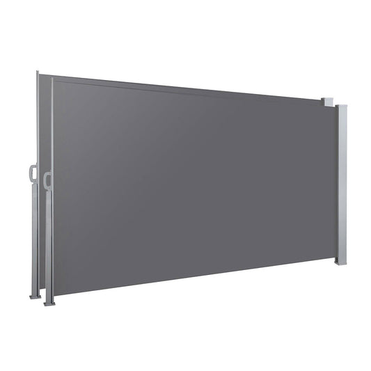 Set of 2 Instahut Side Awning Sun Shade Outdoor Blinds Retractable Screen 1.8x3M GR
