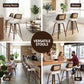 Colmar Wooden Bar Stools Swivel Kitchen Counter Stool Chair 60cm Seat Height - White