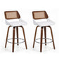 Set of 2 Colmar Wooden Bar Stools Swivel Kitchen Counter Stool Chair 60cm Seat Height - White
