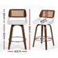 Set of 2 Colmar Wooden Bar Stools Swivel Kitchen Counter Stool Chair 60cm Seat Height - White