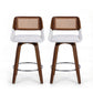 Set of 2 Colmar Wooden Bar Stools Swivel Kitchen Counter Stool Chair 60cm Seat Height - White
