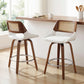 Set of 2 Colmar Wooden Bar Stools Swivel Kitchen Counter Stool Chair 60cm Seat Height - White