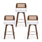Set of 3 Colmar Wooden Bar Stools Swivel Kitchen Counter Stool Chair 60cm Seat Height - White