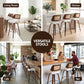 Set of 3 Colmar Wooden Bar Stools Swivel Kitchen Counter Stool Chair 60cm Seat Height - White