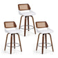 Set of 3 Colmar Wooden Bar Stools Swivel Kitchen Counter Stool Chair 60cm Seat Height - White