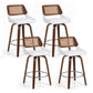 Set of 4 Colmar Wooden Bar Stools Swivel Kitchen Counter Stool Chair 60cm Seat Height - White