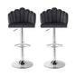 Set of 2 Graz Bar Stool X2 Kitchen Dining Counter Gaslift Chair Adjustable Velvet - Grey