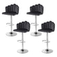 Set of 4 Graz Bar Stool X4 Kitchen Dining Counter Gaslift Chair Adjustable Velvet - Grey