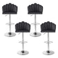 Set of 4 Graz Bar Stool X4 Kitchen Dining Counter Gaslift Chair Adjustable Velvet - Grey