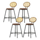 Set of 4 Valletta Bar Stools PU Leather Stools - Brown