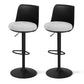 Set of 2 Ohrid Bar Stools Kitchen Swivel Gas Lift Counter Dining Chair Curved - Black