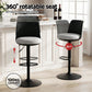 Set of 4 Ohrid Bar Stools Kitchen Swivel Gas Lift Counter Dining Chair Curved - Black