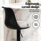 Set of 4 Ohrid Bar Stools Kitchen Swivel Gas Lift Counter Dining Chair Curved - Black