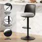 Set of 4 Ohrid Bar Stools Kitchen Swivel Gas Lift Counter Dining Chair Curved - Black