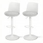 Set of 2 Ohrid Bar Stools Kitchen Swivel Gas Lift Counter Dining Chair Curved - White