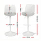 Set of 2 Ohrid Bar Stools Kitchen Swivel Gas Lift Counter Dining Chair Curved - White