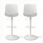 Set of 2 Ohrid Bar Stools Kitchen Swivel Gas Lift Counter Dining Chair Curved - White
