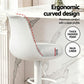 Set of 2 Ohrid Bar Stools Kitchen Swivel Gas Lift Counter Dining Chair Curved - White
