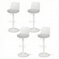 Set of 4 Ohrid Bar Stools Kitchen Swivel Gas Lift Counter Dining Chair Curved - White