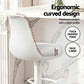 Set of 4 Ohrid Bar Stools Kitchen Swivel Gas Lift Counter Dining Chair Curved - White
