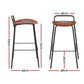 Set of 2 Sintra Bar Stools Kitchen Counter Stools Metal - Brown