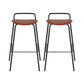 Set of 2 Sintra Bar Stools Kitchen Counter Stools Metal - Brown