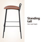 Set of 2 Sintra Bar Stools Kitchen Counter Stools Metal - Brown