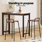 Set of 2 Sintra Bar Stools Kitchen Counter Stools Metal - Brown