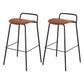 Set of 2 Sintra Bar Stools Kitchen Counter Stools Metal - Brown