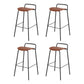 Set of 4 Sintra Bar Stools Kitchen Counter Dining Chair Metal - Brown