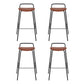 Set of 4 Sintra Bar Stools Kitchen Counter Dining Chair Metal - Brown