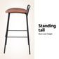 Set of 4 Sintra Bar Stools Kitchen Counter Dining Chair Metal - Brown