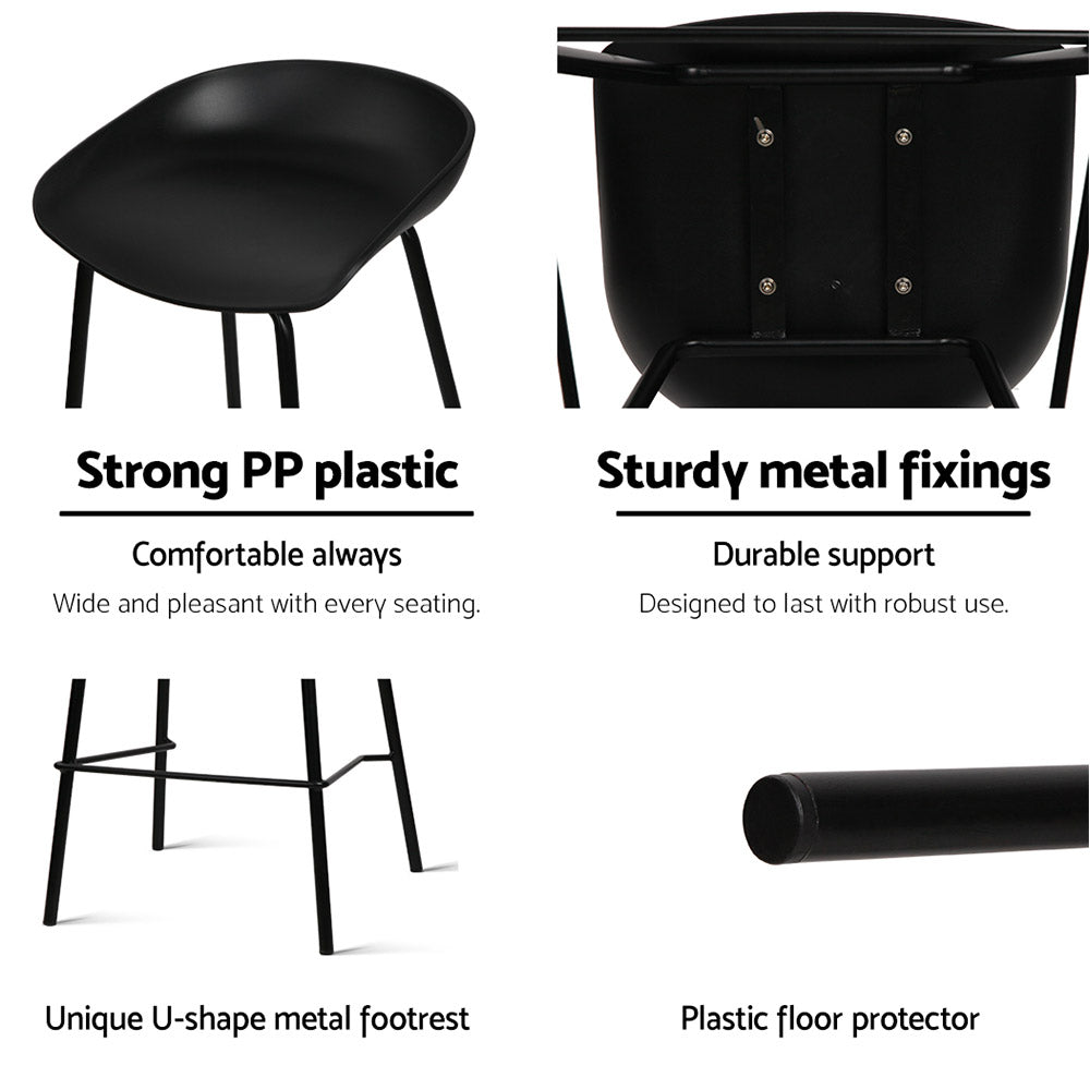 Set of 2 Koropi Metal Bar Stools - Black