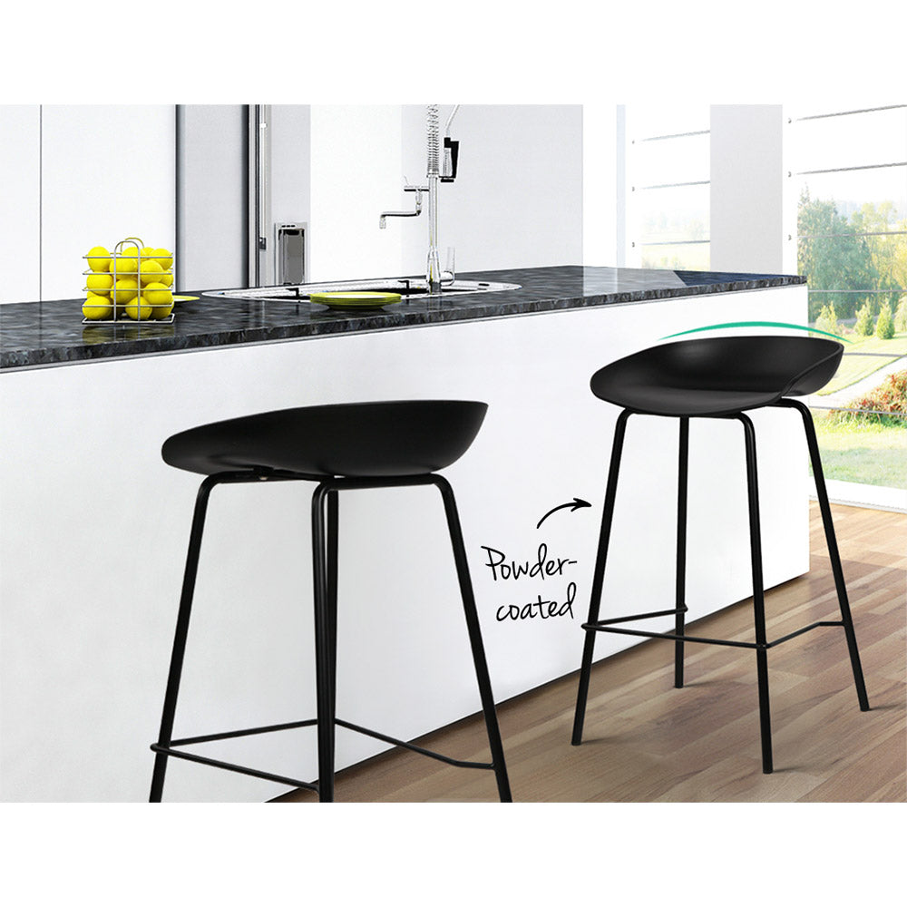 Set of 2 Koropi Metal Bar Stools - Black