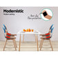 Devon Set of 2 Fabric Retro Replica Dining Chairs - Multicolour
