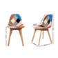 Ainsley Set of 4 Dining Chairs Fabric Retro Replica DSW - Multicolour