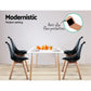 Empress Set of 4 Dining Chairs Leather Plastic Replica Wooden - Black