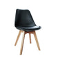 Empress Set of 4 Dining Chairs Leather Plastic Replica Wooden - Black