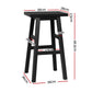 Set of 2 Lecce Beech Wood Bar Stools - Black