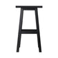 Set of 2 Lecce Beech Wood Bar Stools - Black